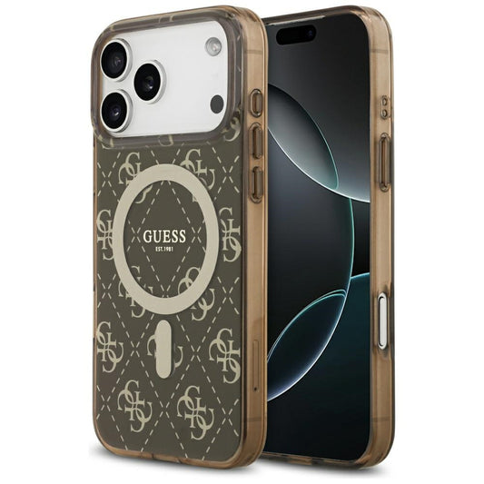 MagSafe-deksel for Apple iPhone 17 Pro Max, Guess, IML 4G Background, Brun