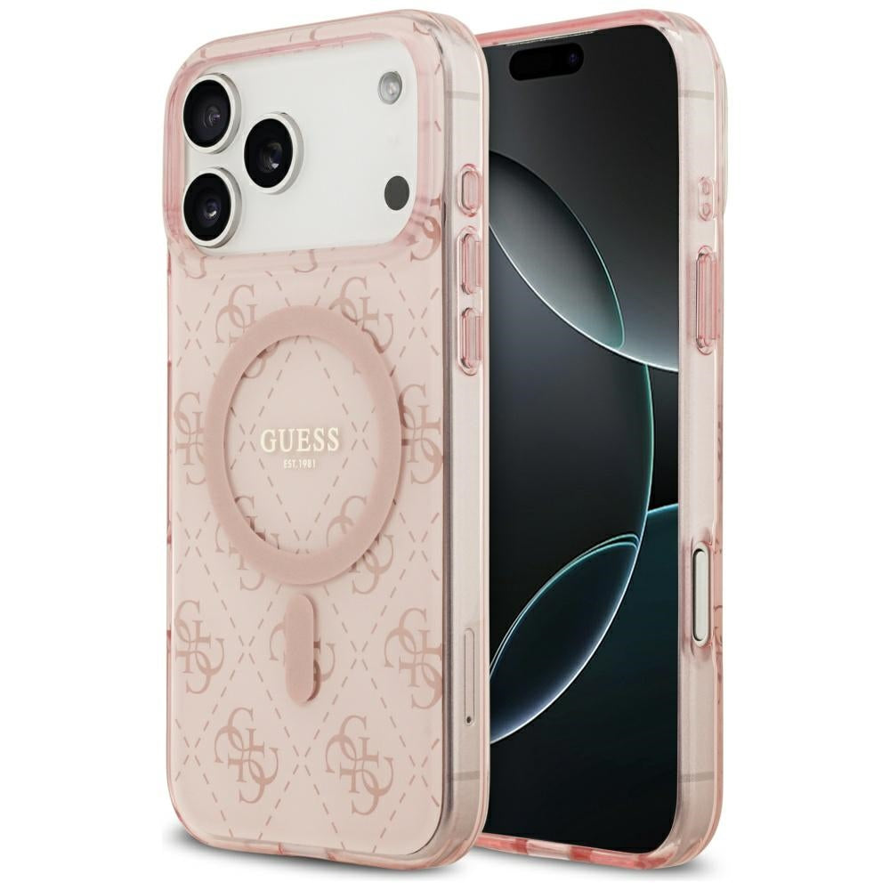 MagSafe-deksel for Apple iPhone 17 Pro Max, Guess, IML 4G Background, Rosa