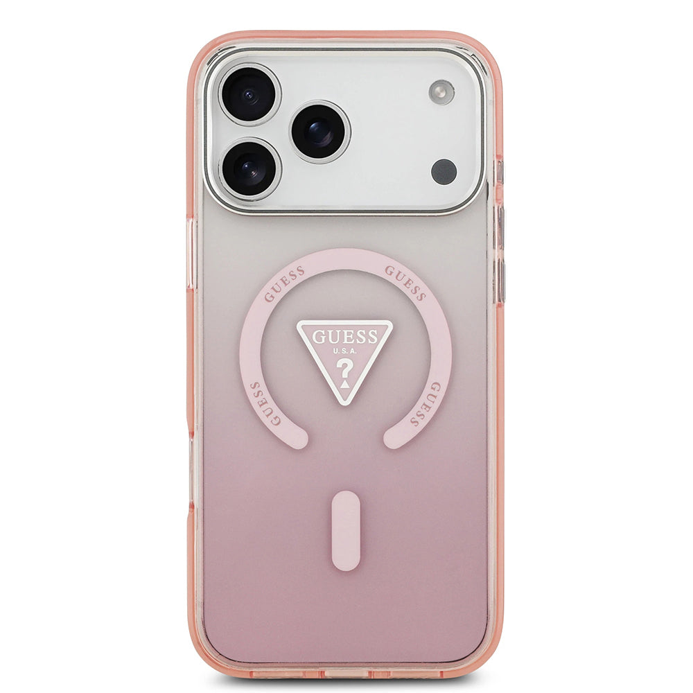 MagSafe-deksel for Apple iPhone 17 Pro Max, Guess, IML Gradient Triangle Logo, Rosa