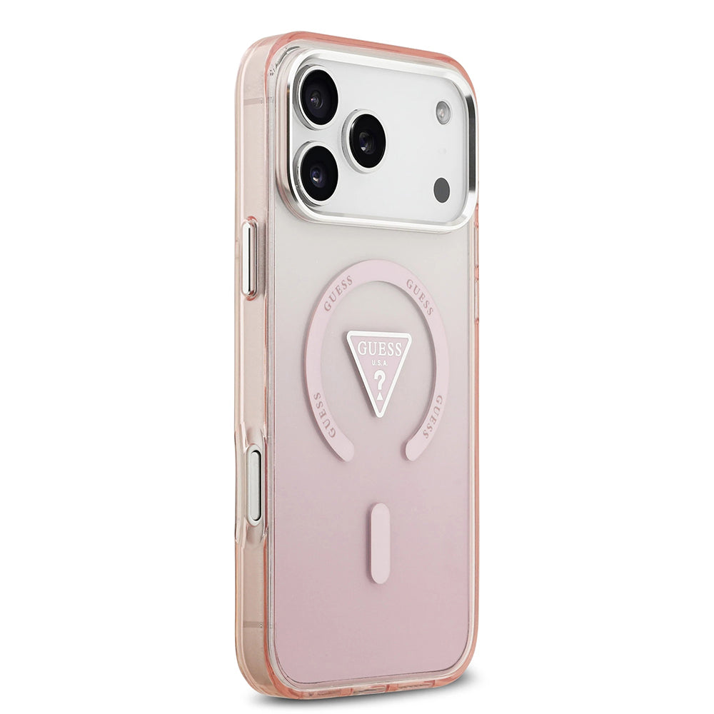 MagSafe-deksel for Apple iPhone 17 Pro Max, Guess, IML Gradient Triangle Logo, Rosa