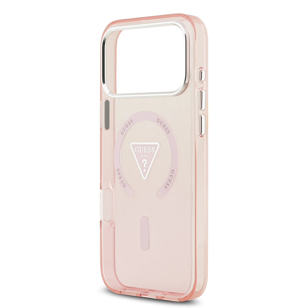 MagSafe-deksel for Apple iPhone 17 Pro Max, Guess, IML Gradient Triangle Logo, Rosa