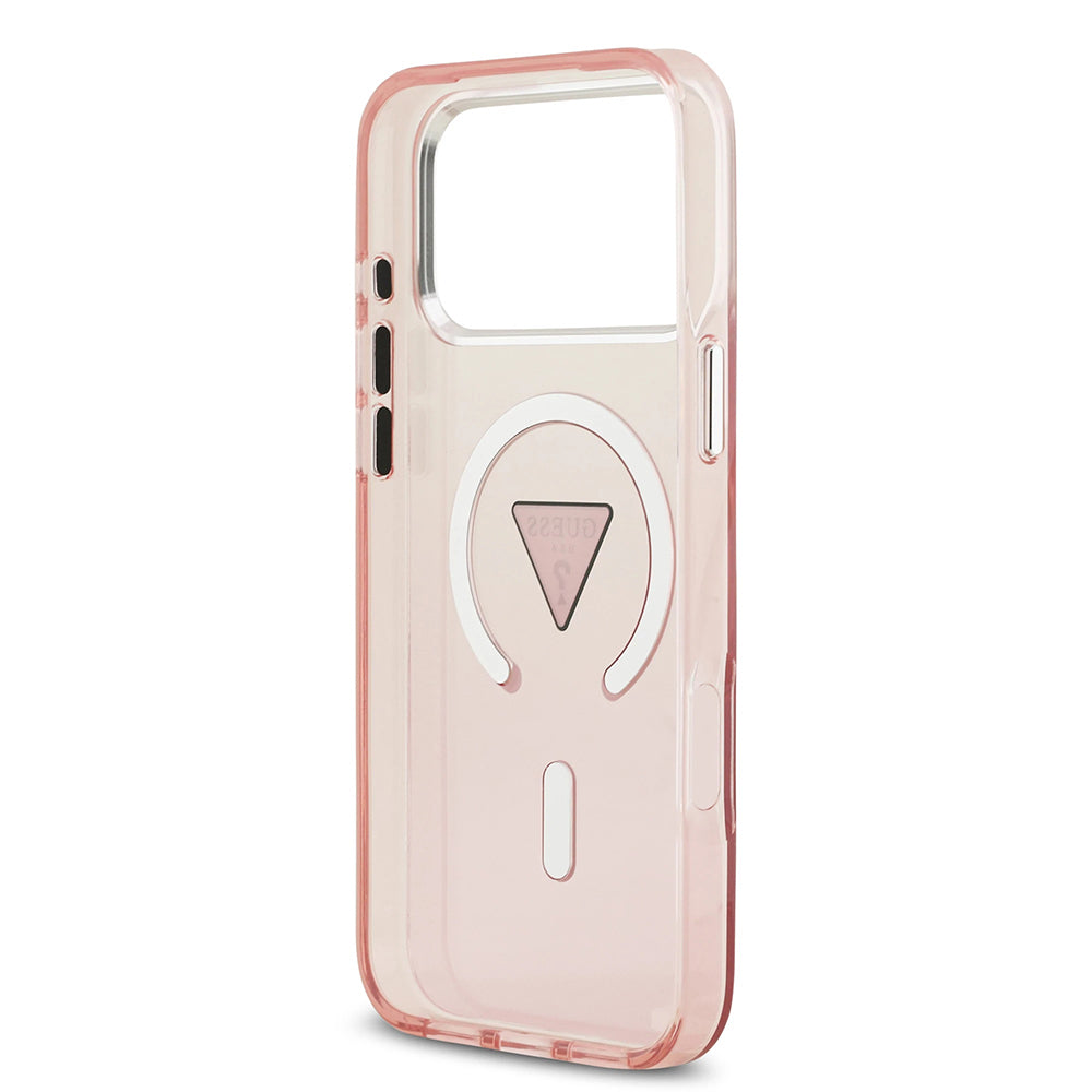 MagSafe-deksel for Apple iPhone 17 Pro Max, Guess, IML Gradient Triangle Logo, Rosa