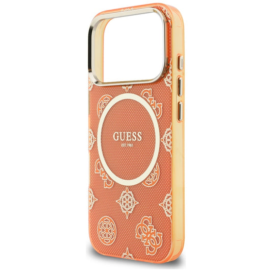 MagSafe-deksel for Apple iPhone 17 Pro Max, Guess, IML Peony Dot, Oransje