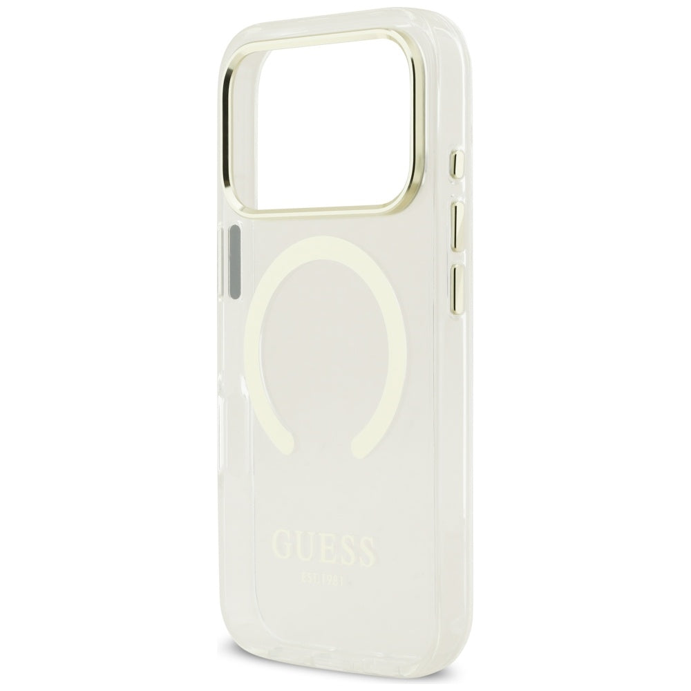 MagSafe-deksel for Apple iPhone 17 Pro Max, Guess, Metal Outline, Gull