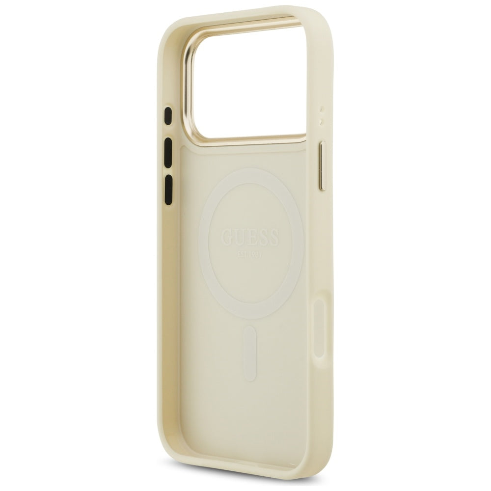 MagSafe-deksel for Apple iPhone 17 Pro Max, Guess, Peony Hot Stamp, Beige