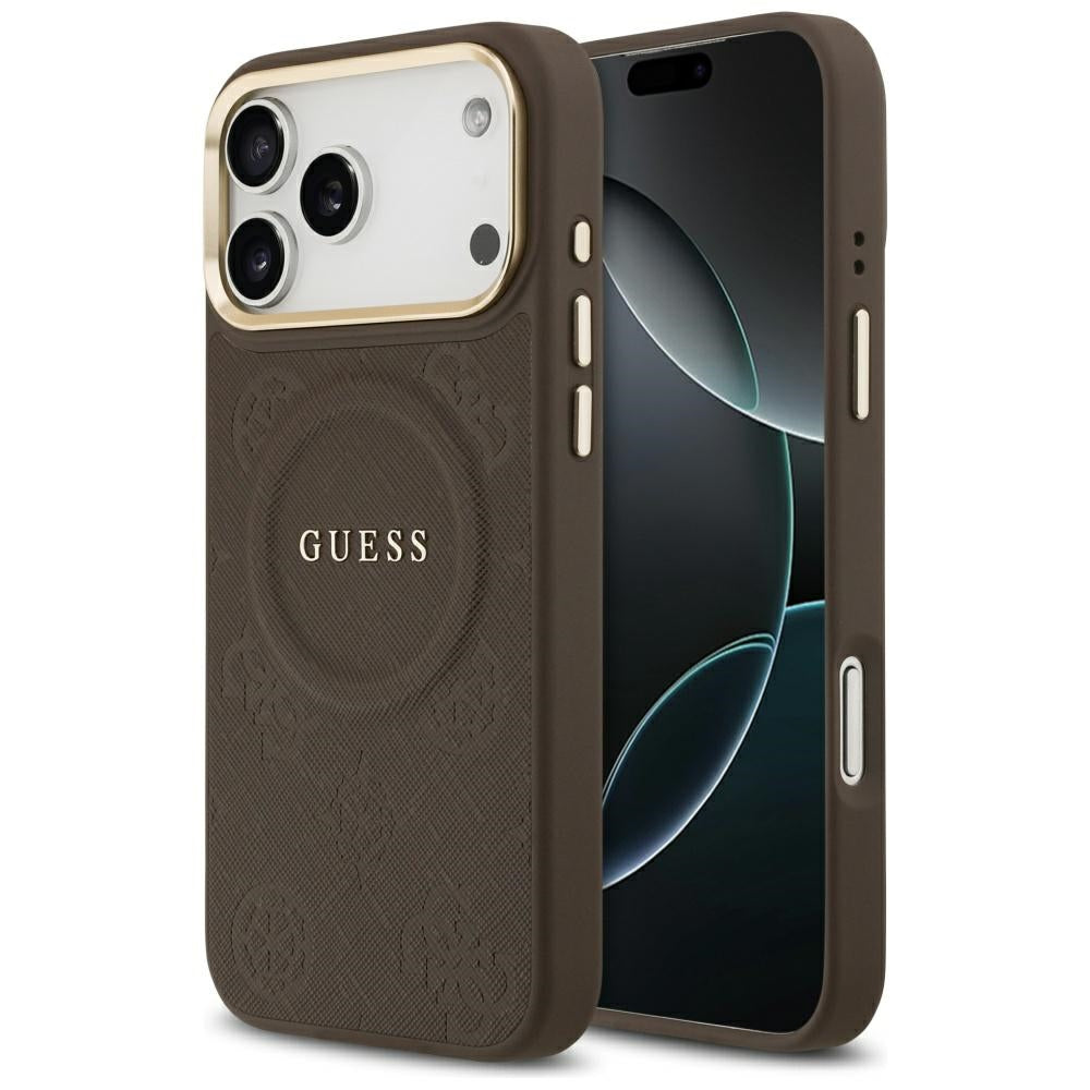 MagSafe-deksel for Apple iPhone 17 Pro Max, Guess, Peony Hot Stamp, Brun