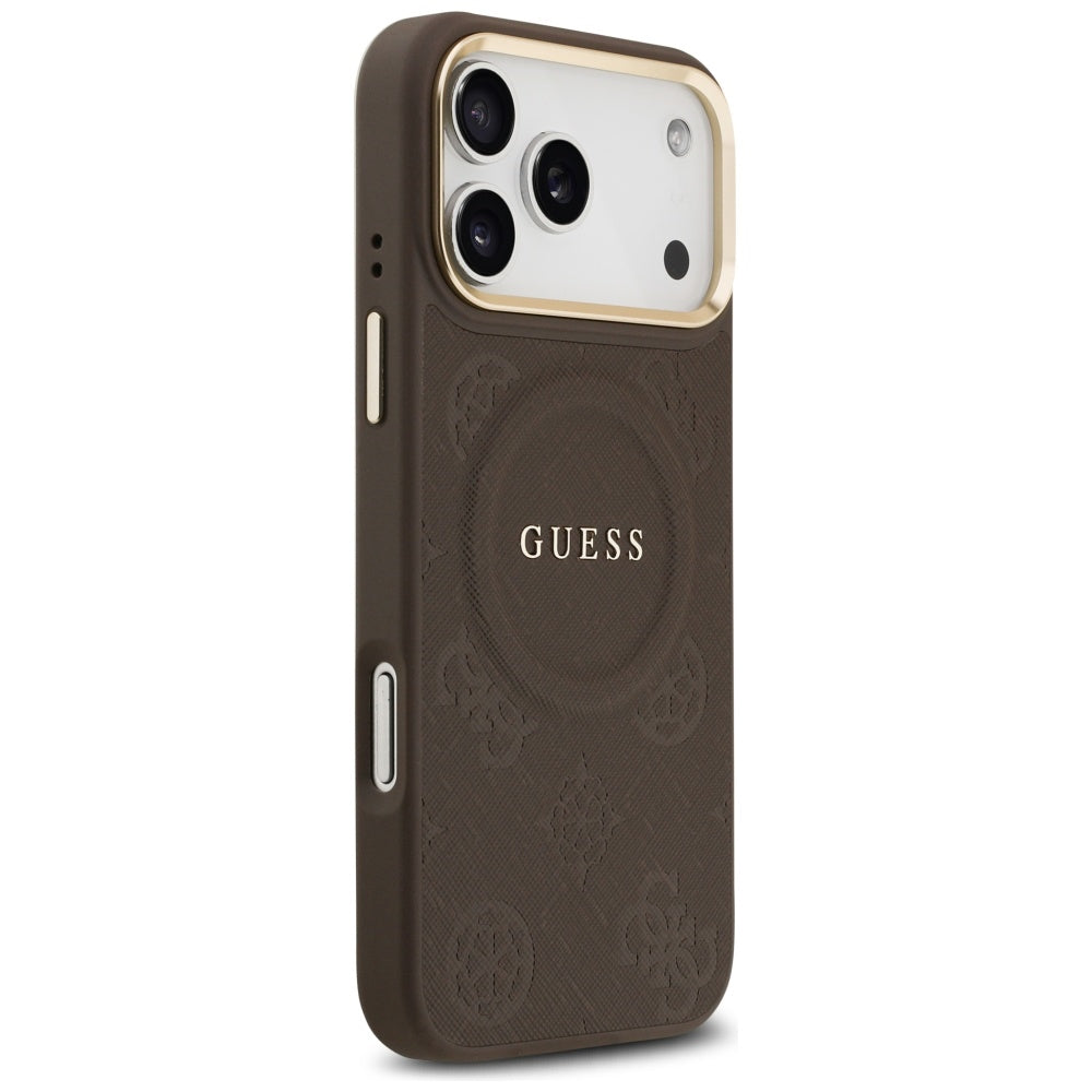 MagSafe-deksel for Apple iPhone 17 Pro Max, Guess, Peony Hot Stamp, Brun