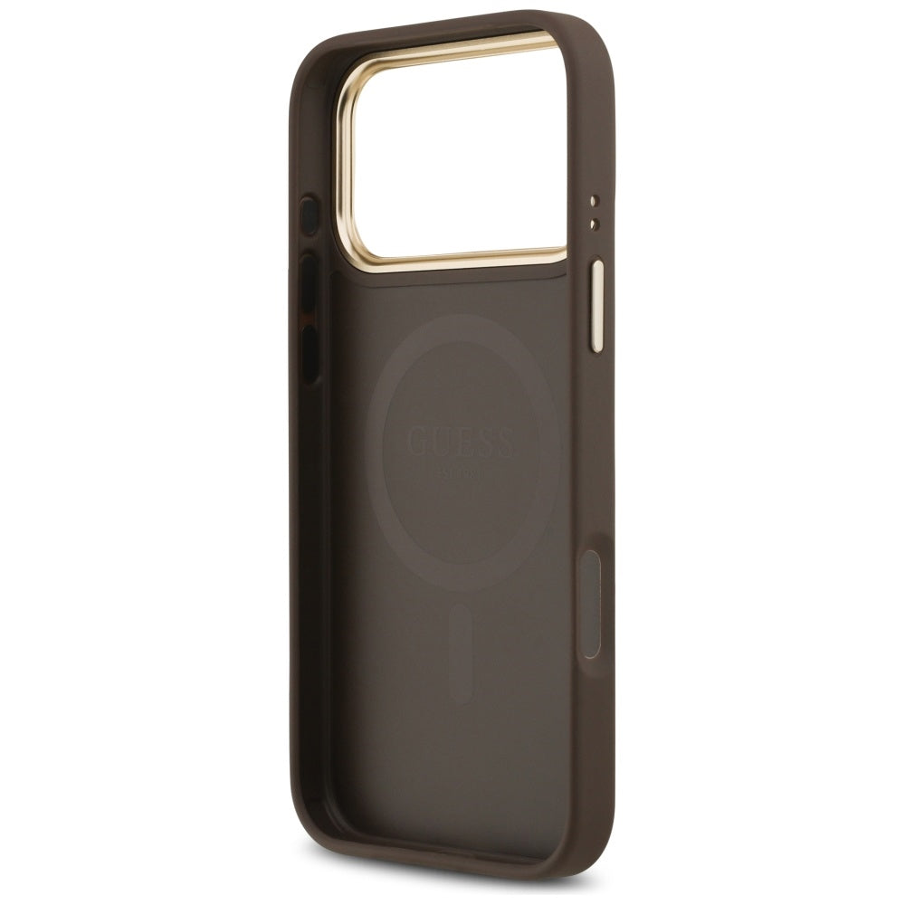 MagSafe-deksel for Apple iPhone 17 Pro Max, Guess, Peony Hot Stamp, Brun
