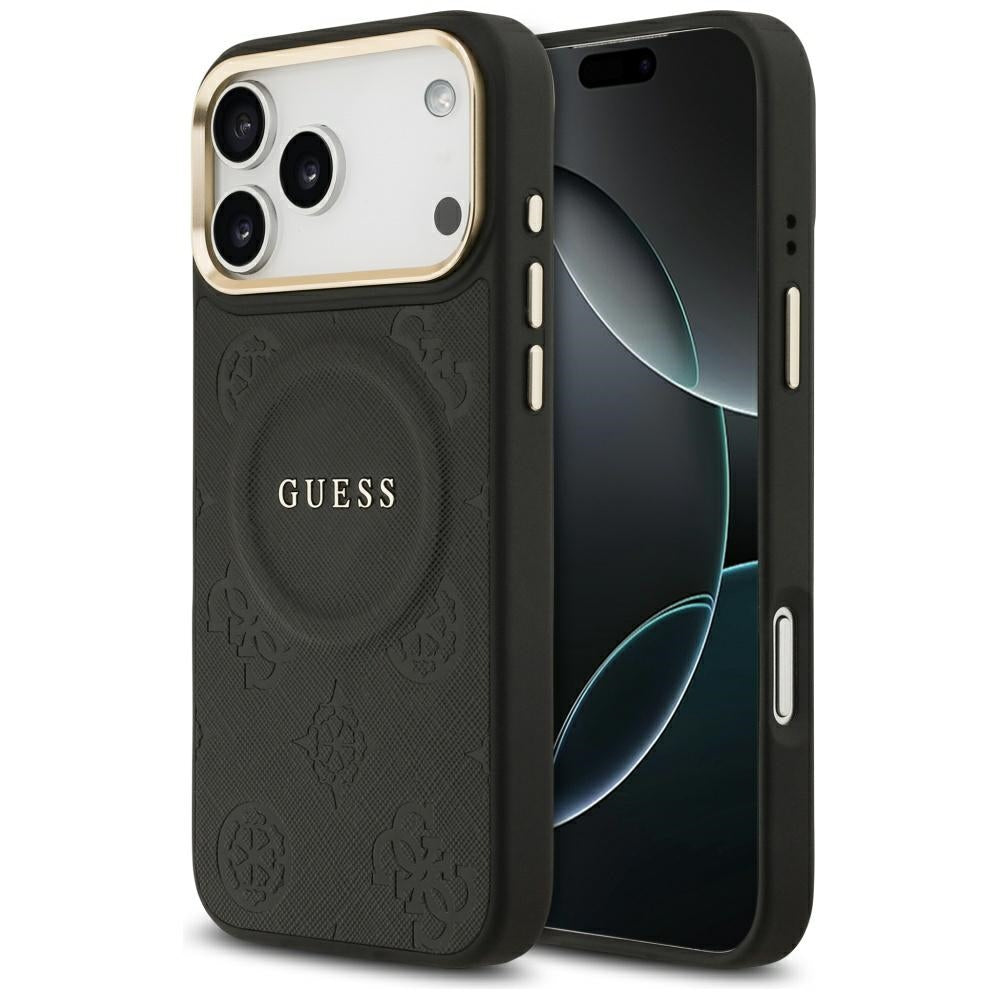 MagSafe-deksel for Apple iPhone 17 Pro Max, Guess, Peony Hot Stamp, Svart