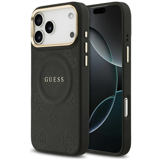 MagSafe-deksel for Apple iPhone 17 Pro Max, Guess, Peony Hot Stamp, Svart