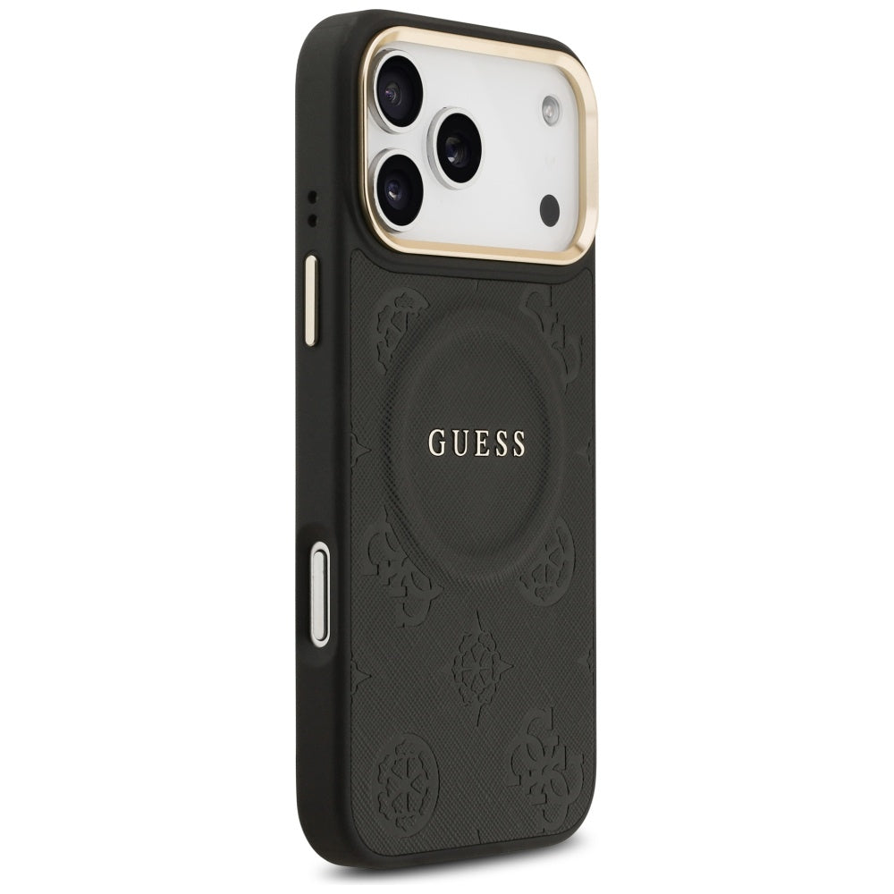 MagSafe-deksel for Apple iPhone 17 Pro Max, Guess, Peony Hot Stamp, Svart