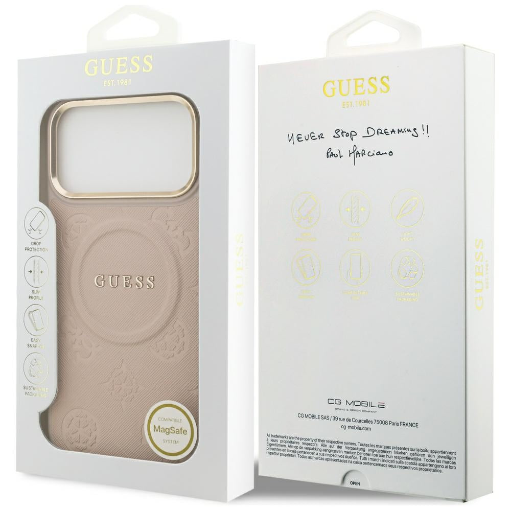 MagSafe-deksel for Apple iPhone 17 Pro Max, Guess, Peony Hot Stamp, Rosa