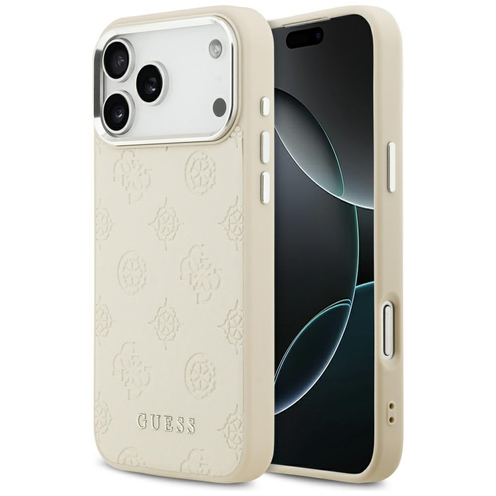 MagSafe-deksel for Apple iPhone 17 Pro Max, Guess, Peony Hot Stamp Script, Beige