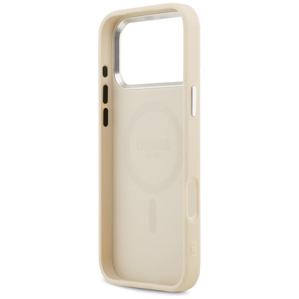 MagSafe-deksel for Apple iPhone 17 Pro Max, Guess, Peony Hot Stamp Script, Beige