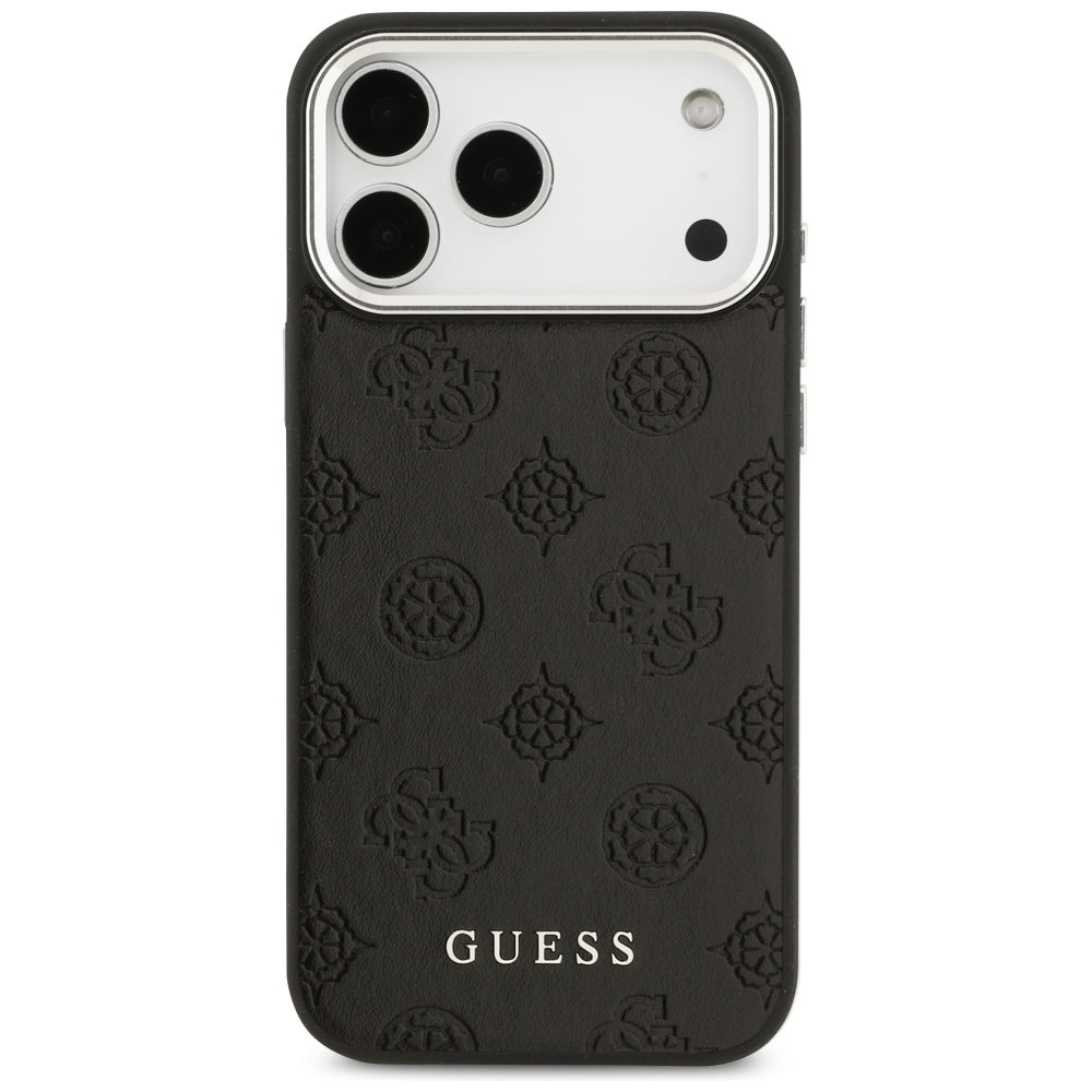 MagSafe-deksel for Apple iPhone 17 Pro Max, Guess, Peony Hot Stamp Script, Svart