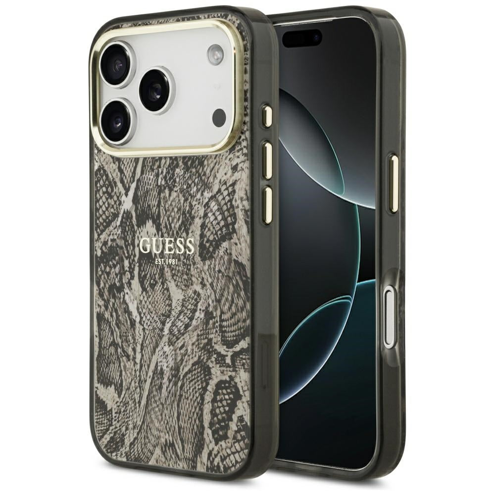 MagSafe-deksel for Apple iPhone 17 Pro Max, Guess, Python-mønster, Brun