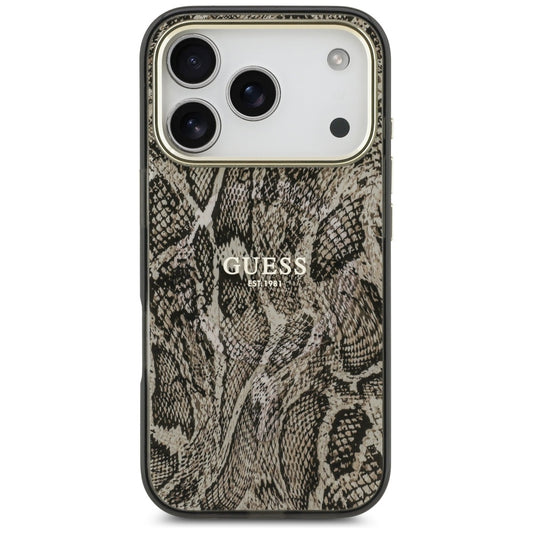 MagSafe-deksel for Apple iPhone 17 Pro Max, Guess, Python-mønster, Brun