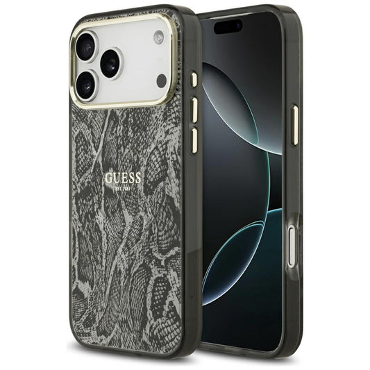 MagSafe-deksel for Apple iPhone 17 Pro Max, Guess, Python-mønster, Svart