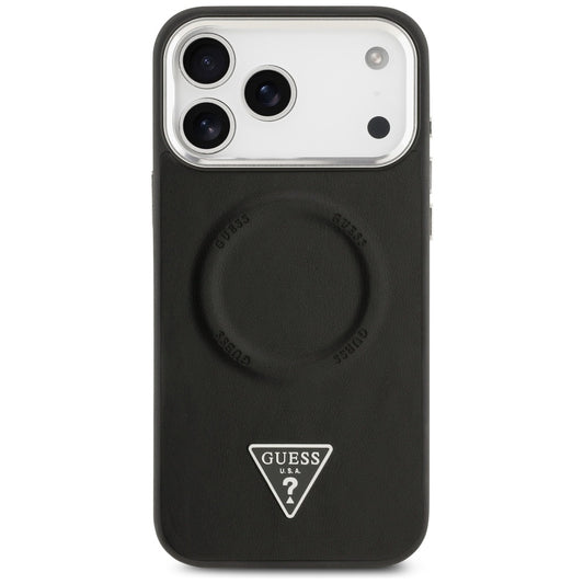 MagSafe-deksel for Apple iPhone 17 Pro Max, Guess, Triangle Logo, Svart Sølv