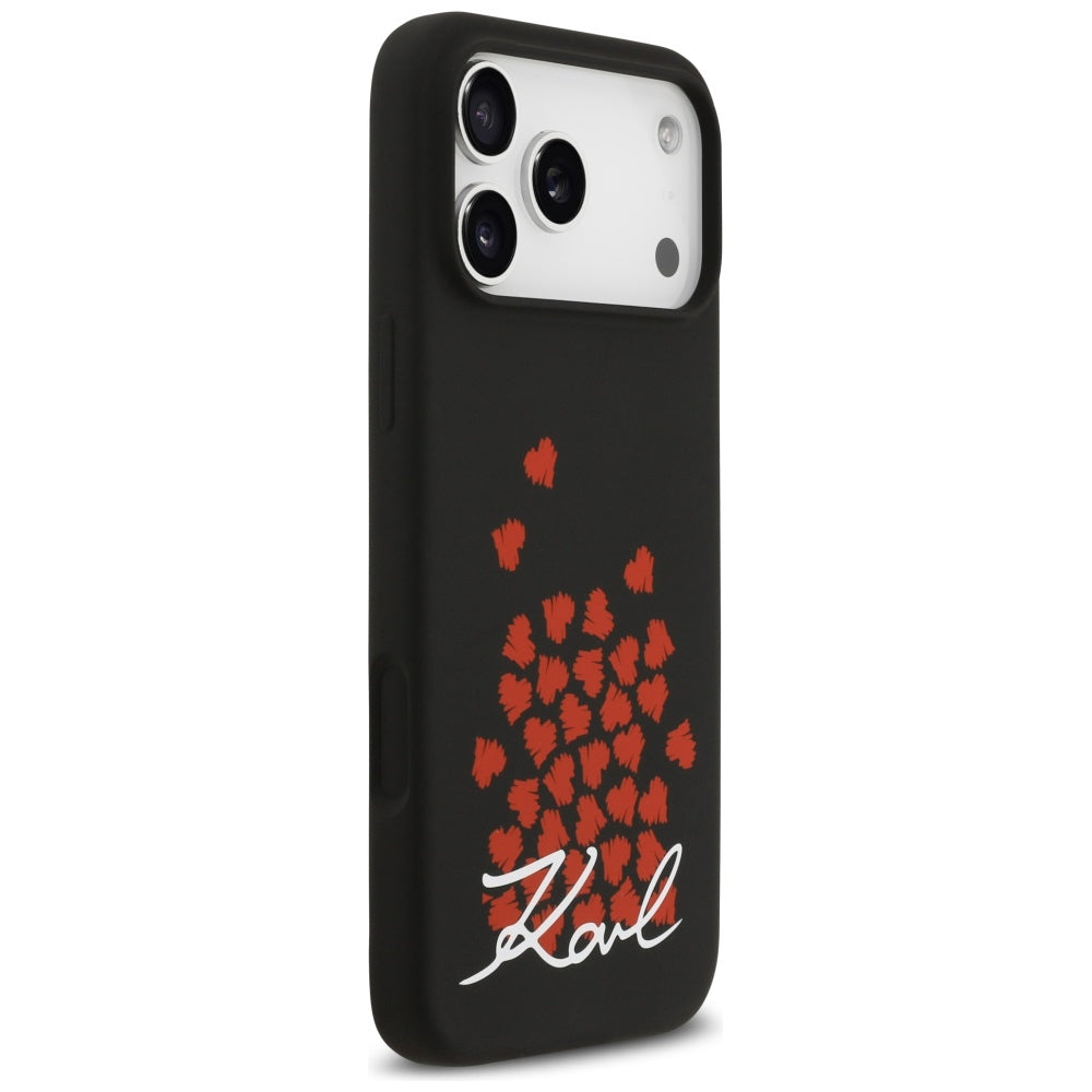 MagSafe-deksel for Apple iPhone 17 Pro Max, Karl Lagerfeld, Heart Sign Logo, Svart
