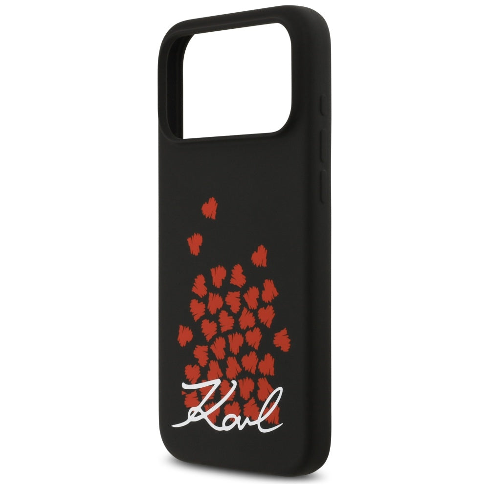MagSafe-deksel for Apple iPhone 17 Pro Max, Karl Lagerfeld, Heart Sign Logo, Svart