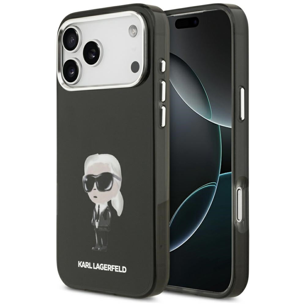 MagSafe-deksel for Apple iPhone 17 Pro Max, Karl Lagerfeld, IML Aquarelle Karl Ikonik, Svart