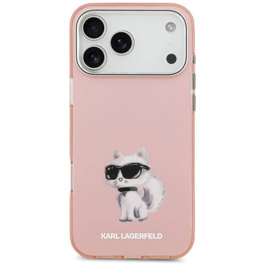 MagSafe-deksel for Apple iPhone 17 Pro Max, Karl Lagerfeld, IML Aquarelle Logo Choupette, Rosa