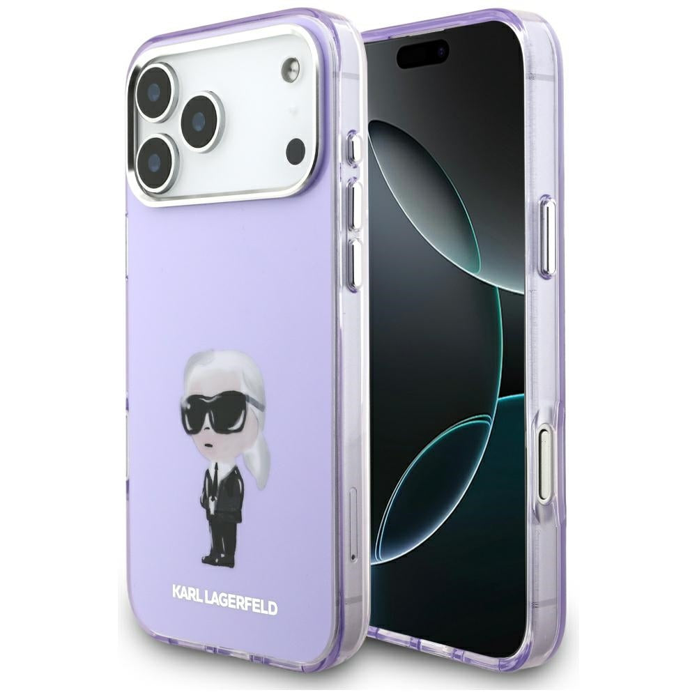 MagSafe-deksel for Apple iPhone 17 Pro Max, Karl Lagerfeld, IML Aquarelle Logo Karl, Lilla