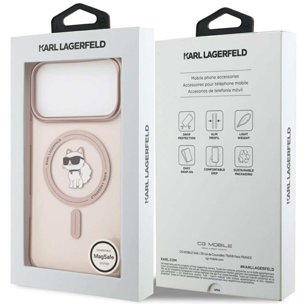 MagSafe-deksel for Apple iPhone 17 Pro Max, Karl Lagerfeld, IML Choupette, Rosa