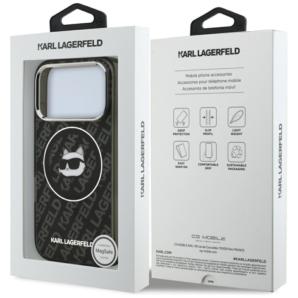 MagSafe-deksel for Apple iPhone 17 Pro Max, Karl Lagerfeld, IML Choupette`s Head, Svart