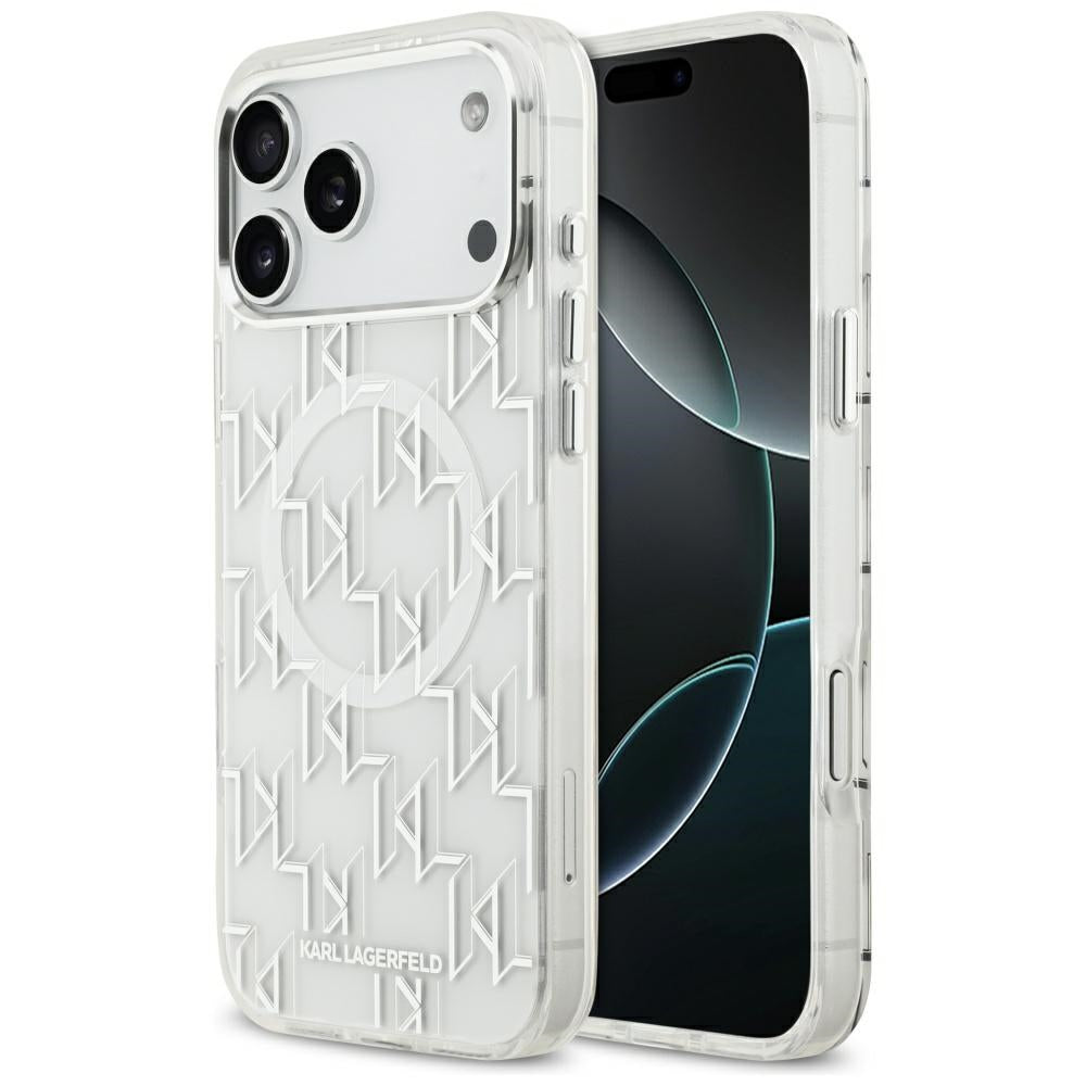 MagSafe-deksel for Apple iPhone 17 Pro Max, Karl Lagerfeld, IML KL Monogram, Hvit
