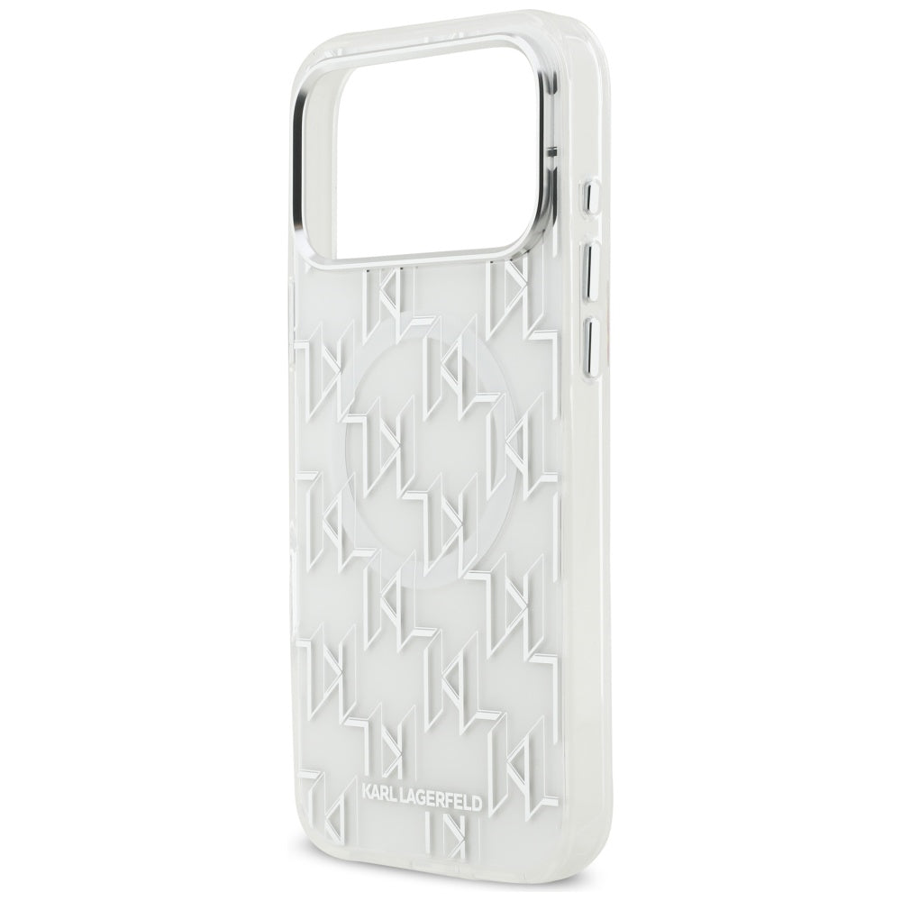 MagSafe-deksel for Apple iPhone 17 Pro Max, Karl Lagerfeld, IML KL Monogram, Hvit