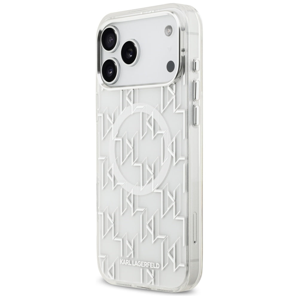 MagSafe-deksel for Apple iPhone 17 Pro Max, Karl Lagerfeld, IML KL Monogram, Hvit