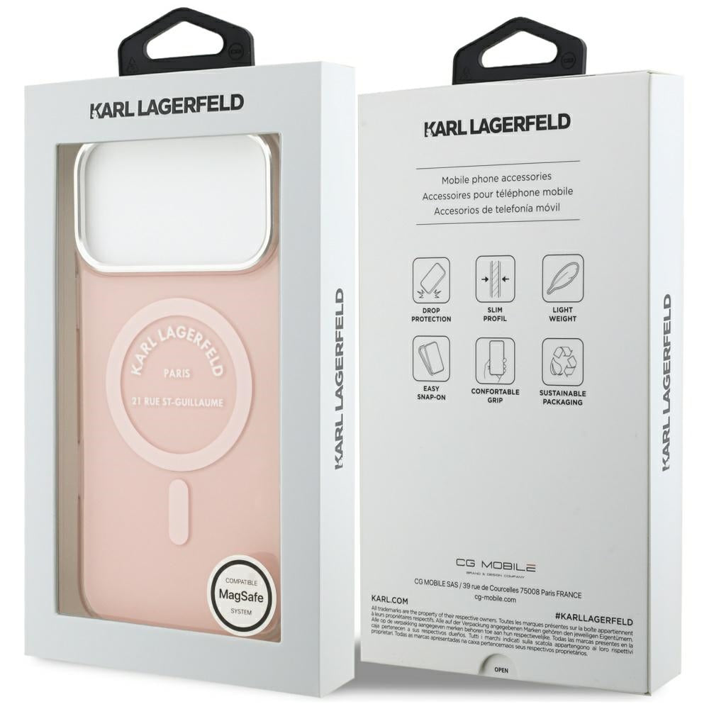 MagSafe-deksel for Apple iPhone 17 Pro Max, Karl Lagerfeld, IML Logo RSG, Rosa
