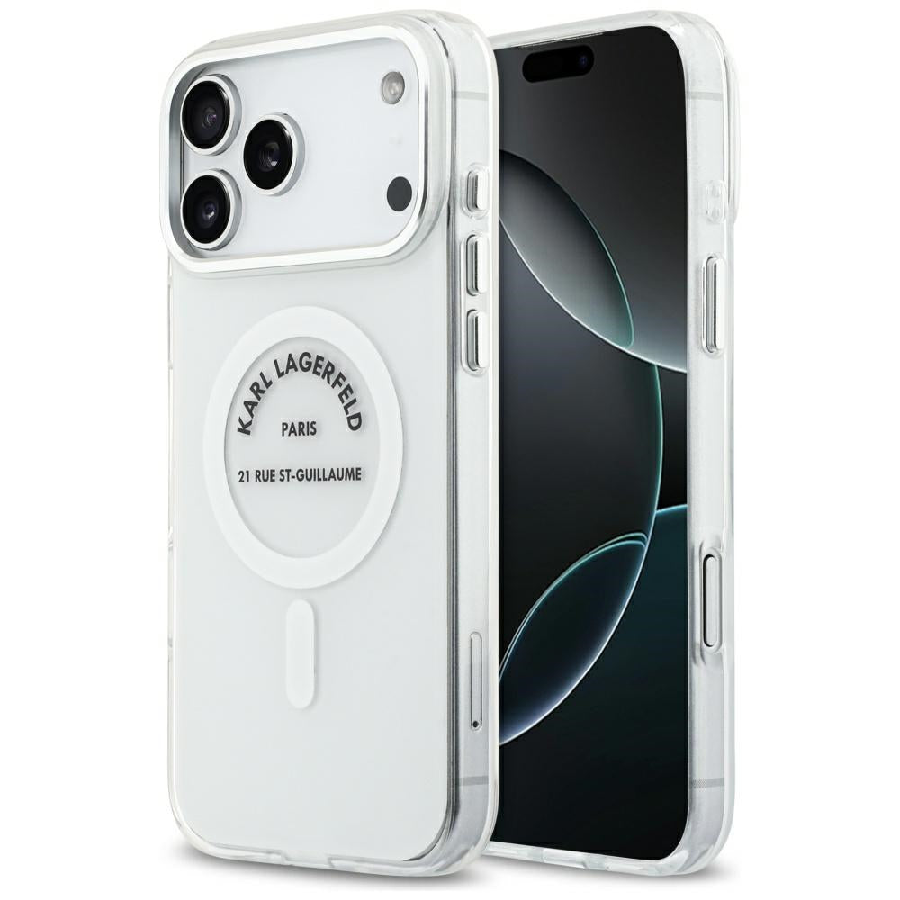 MagSafe-deksel for Apple iPhone 17 Pro Max, Karl Lagerfeld, IML Logo RSG, Gjennomsiktig