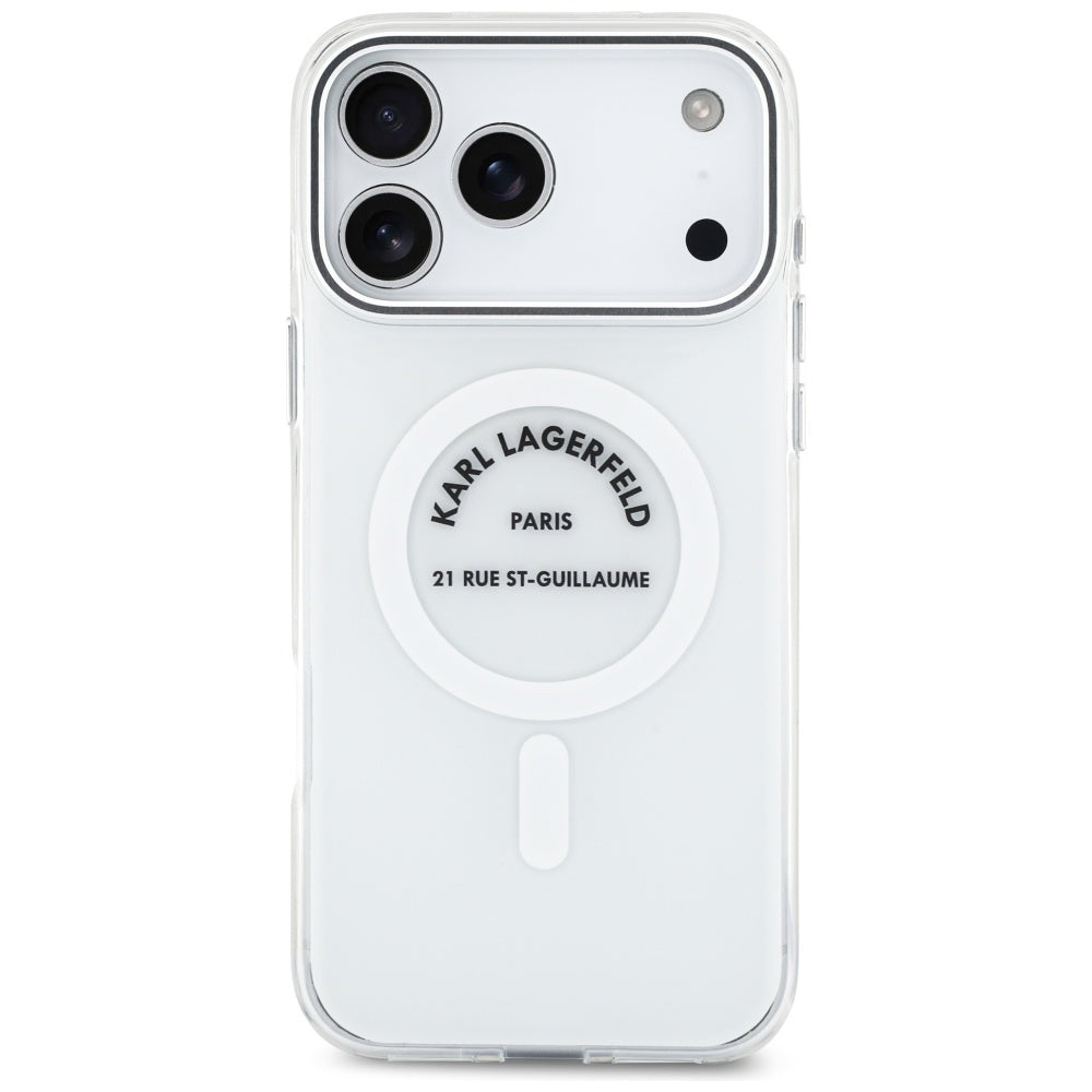 MagSafe-deksel for Apple iPhone 17 Pro Max, Karl Lagerfeld, IML Logo RSG, Gjennomsiktig