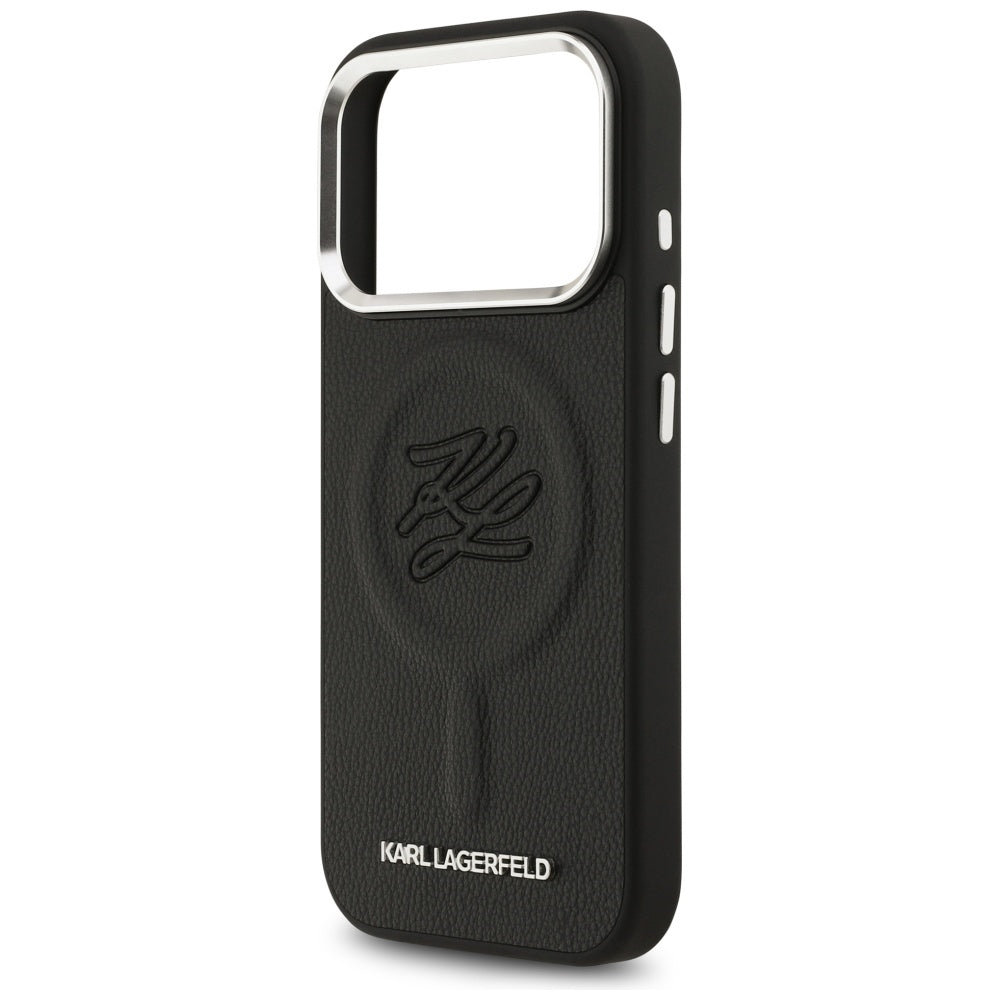MagSafe-deksel for Apple iPhone 17 Pro Max, Karl Lagerfeld, Initial & Metal Logo, Svart
