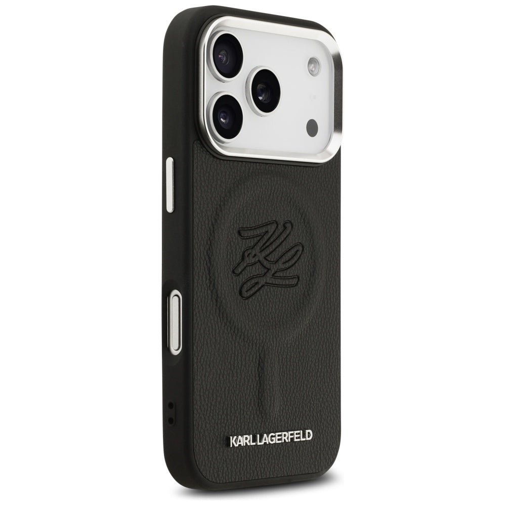MagSafe-deksel for Apple iPhone 17 Pro Max, Karl Lagerfeld, Initial & Metal Logo, Svart