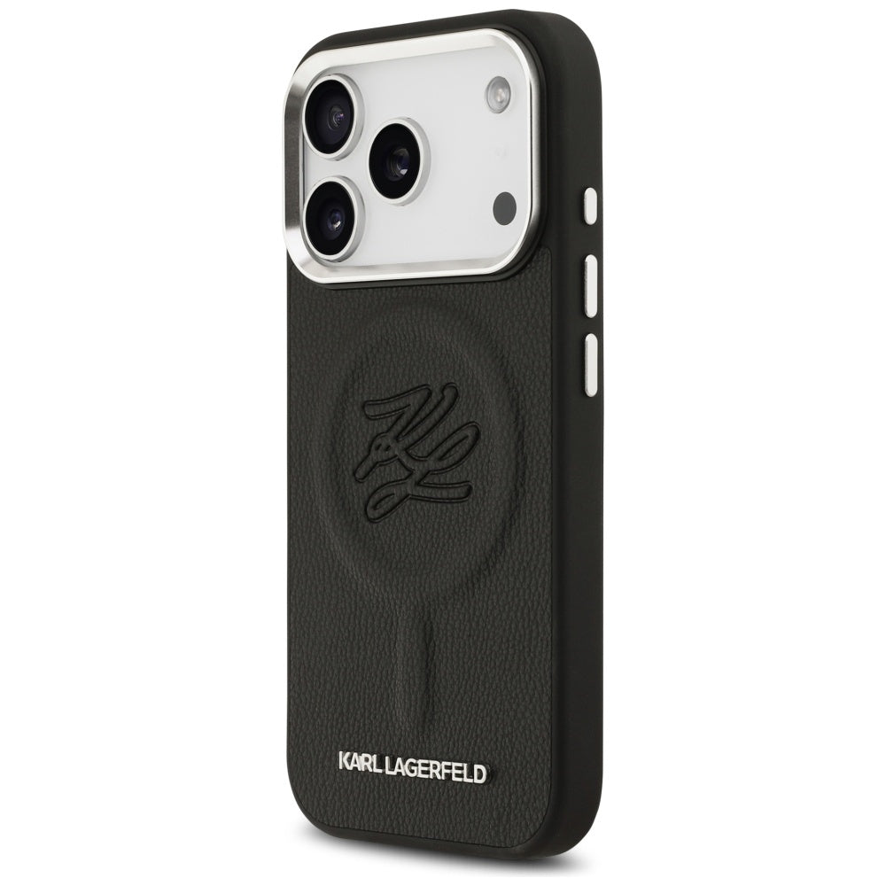 MagSafe-deksel for Apple iPhone 17 Pro Max, Karl Lagerfeld, Initial & Metal Logo, Svart