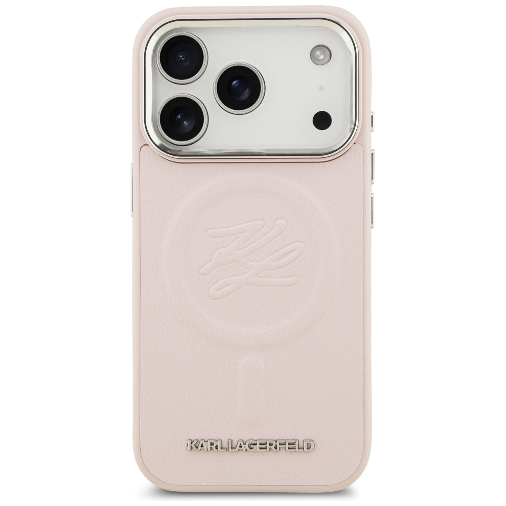 MagSafe-deksel for Apple iPhone 17 Pro Max, Karl Lagerfeld, Initial & Metal Logo, Rosa