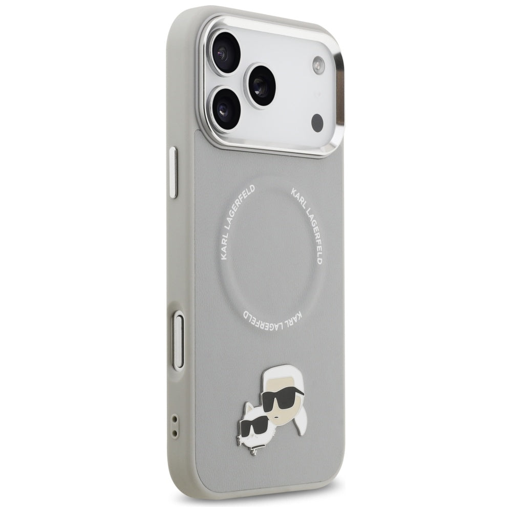 MagSafe-deksel for Apple iPhone 17 Pro Max, Karl Lagerfeld, Karl & Choupette Pins, Grå