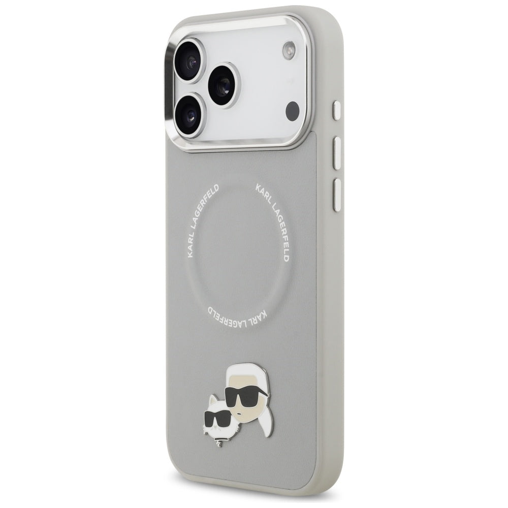 MagSafe-deksel for Apple iPhone 17 Pro Max, Karl Lagerfeld, Karl & Choupette Pins, Grå