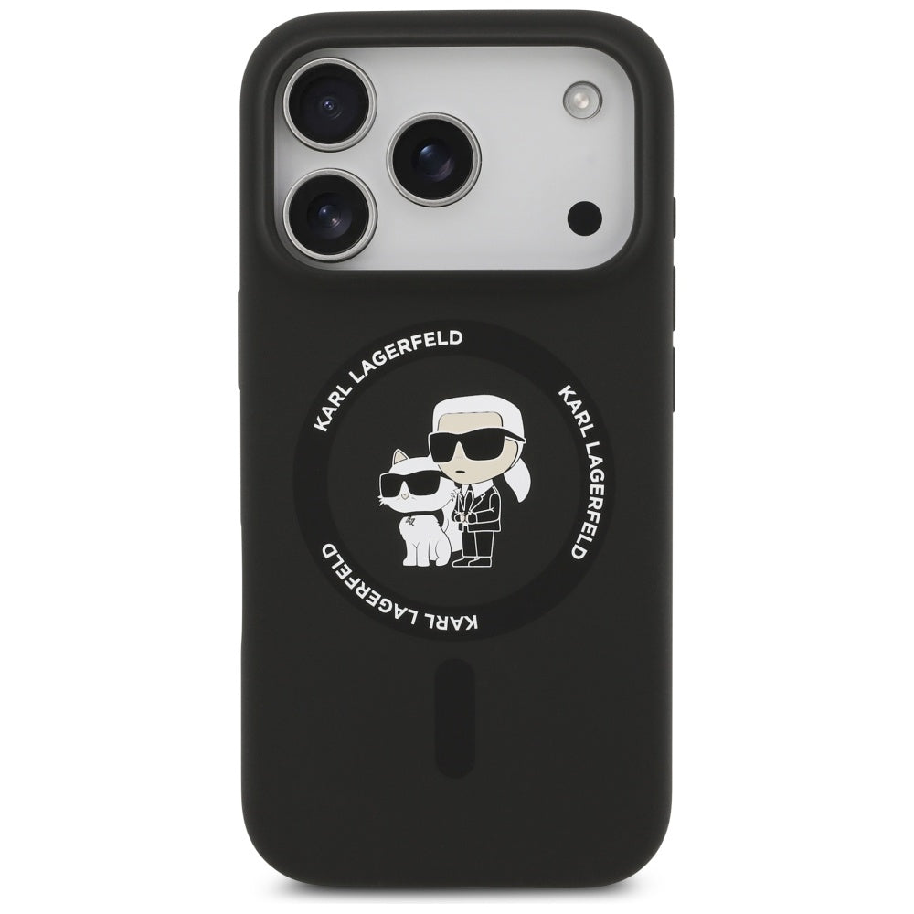 MagSafe-deksel for Apple iPhone 17 Pro Max, Karl Lagerfeld, Ring Karl & Choupette, Svart