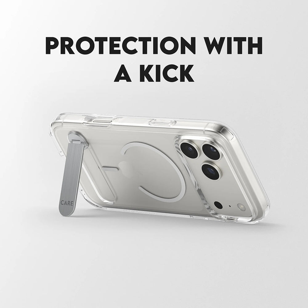 MagSafe-deksel for Apple iPhone 17 Pro Max, PanzerGlass, Care Feature Kickstand, Transparent Hvit