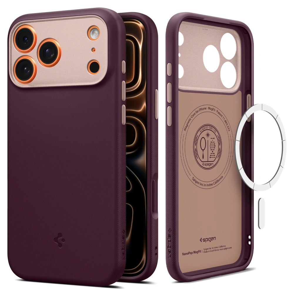 MagSafe-deksel for Apple iPhone 17 Pro Max, Spigen, Caseology Nano Pop, Kirsebærrød ACS10261
