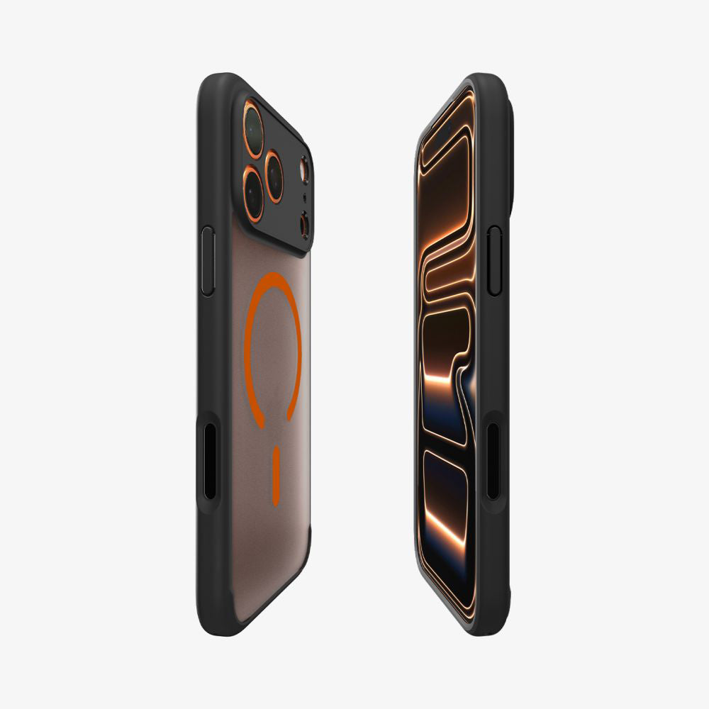 MagSafe-deksel for Apple iPhone 17 Pro Max, Spigen, Ultra Hybrid, Sort Oransje Satin ACS10482