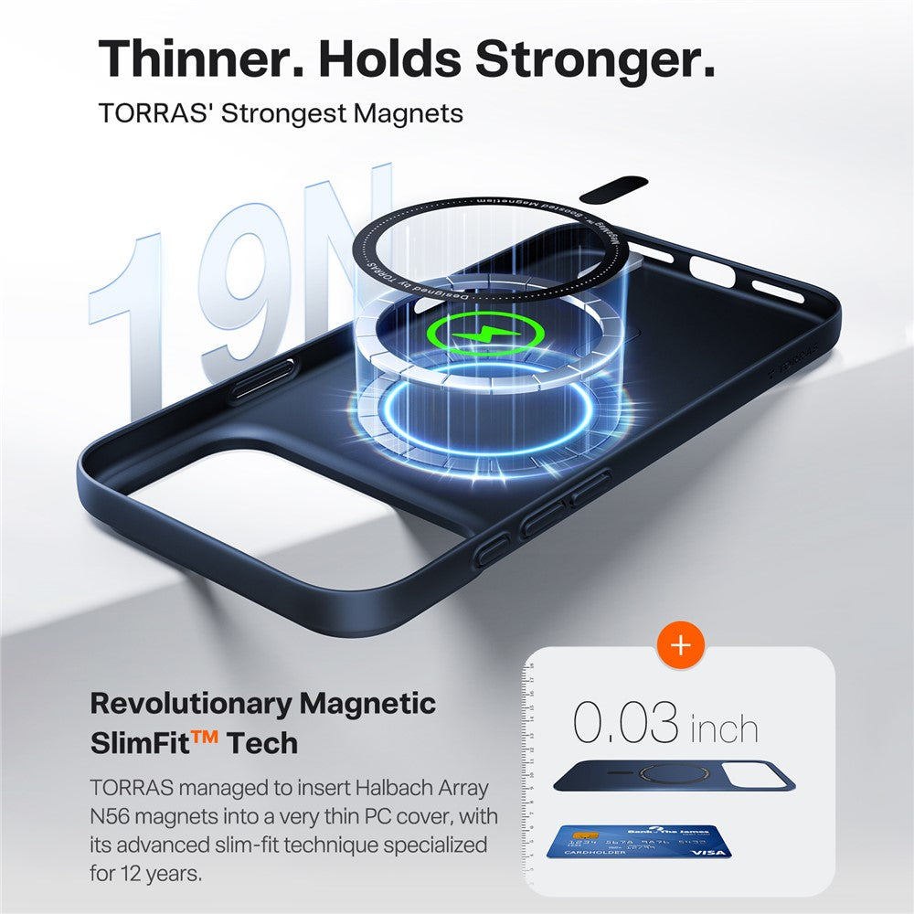 MagSafe-deksel for Apple iPhone 17 Pro Max, Torras, SlimFit, Gjennomsiktig