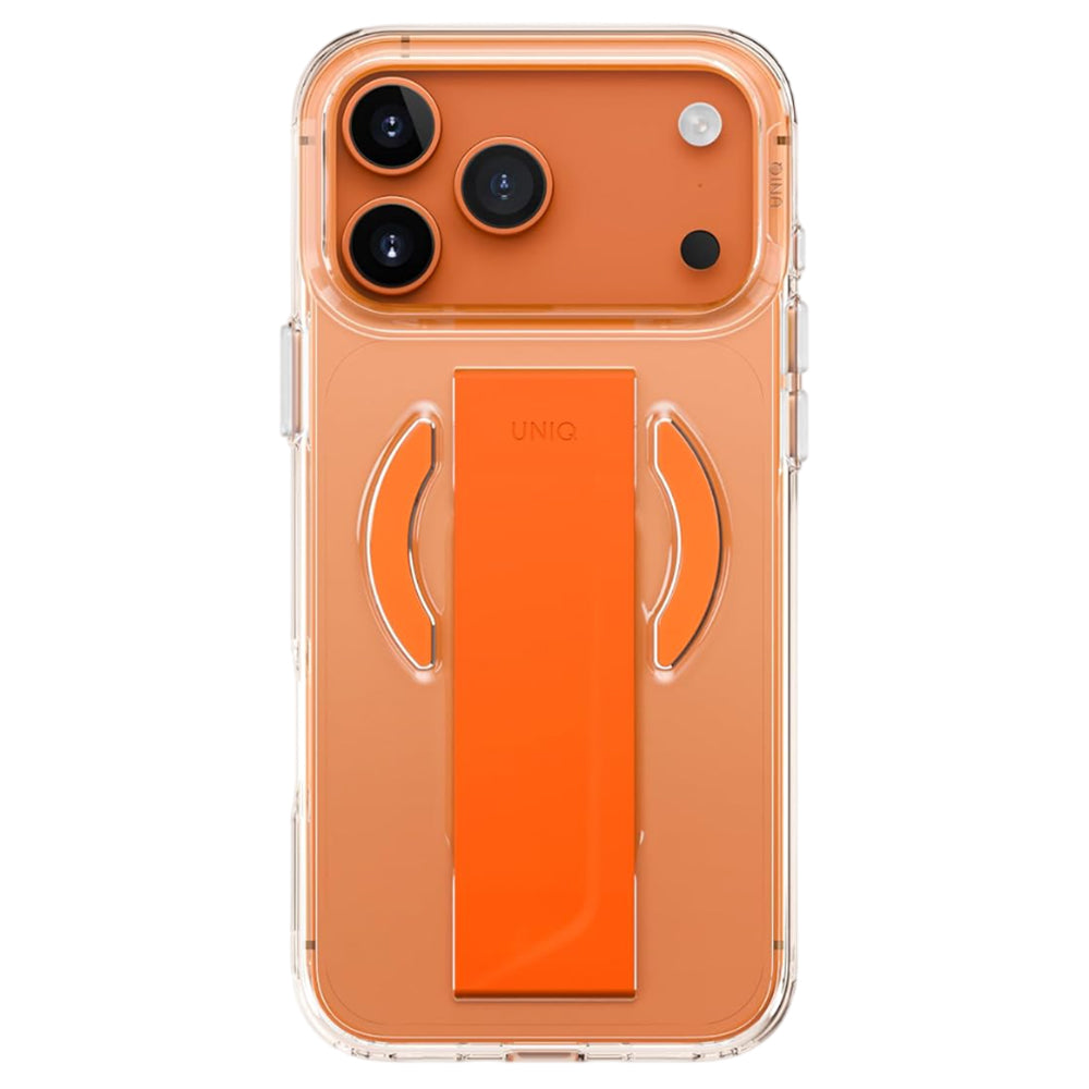 MagSafe-deksel for Apple iPhone 17 Pro Max, UNIQ, Heldro Air MagClick, Oransje Transparent