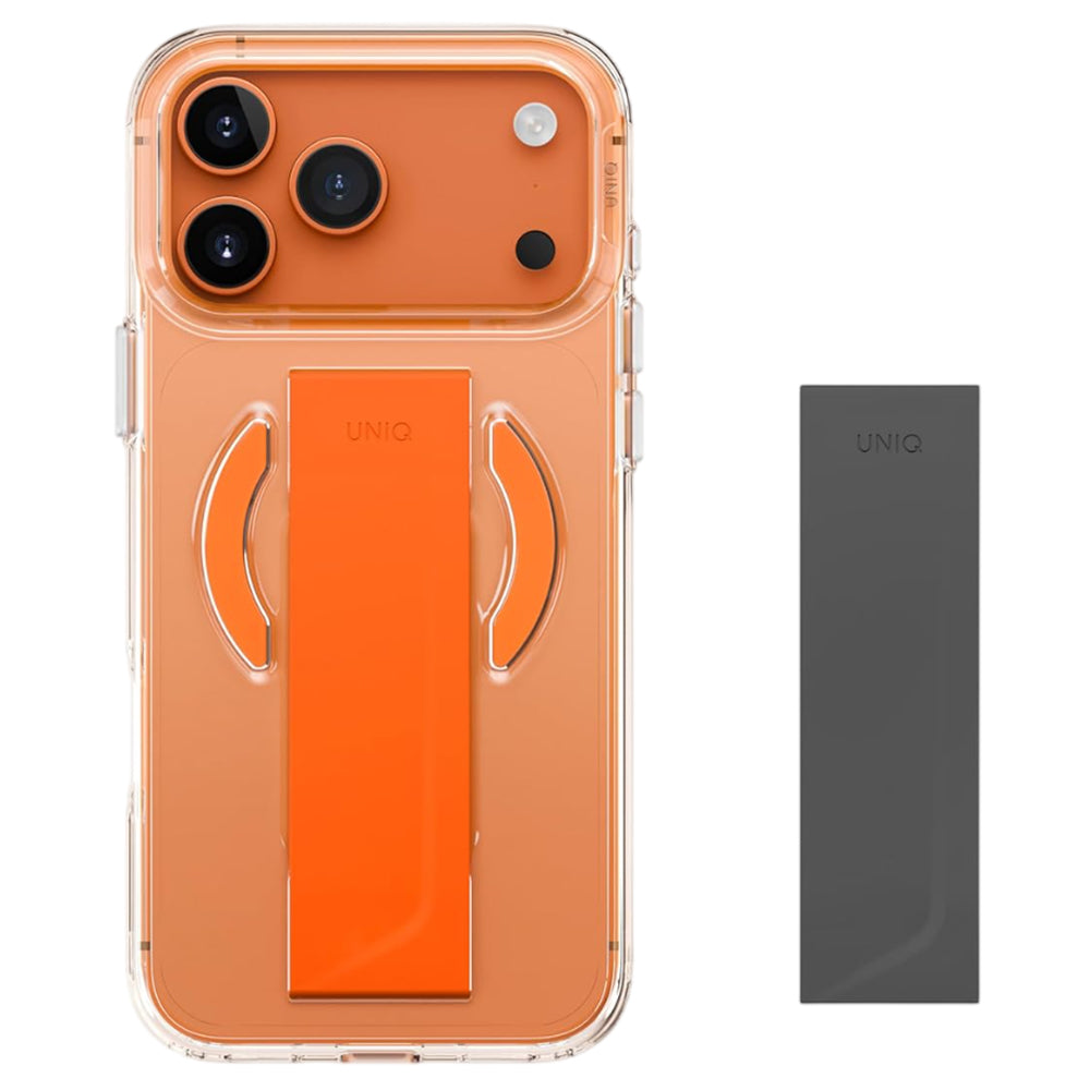 MagSafe-deksel for Apple iPhone 17 Pro Max, UNIQ, Heldro Air MagClick, Oransje Transparent