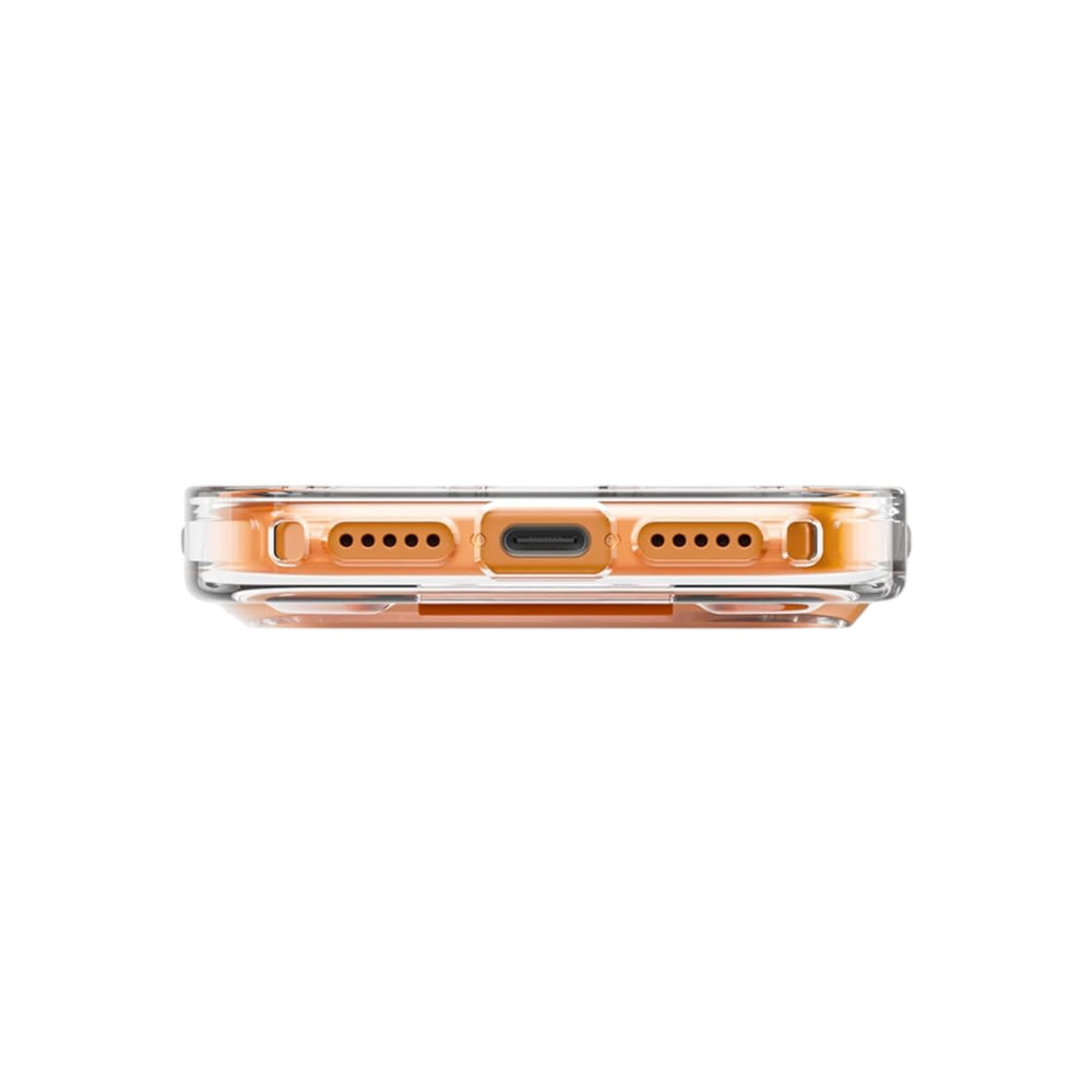 MagSafe-deksel for Apple iPhone 17 Pro Max, UNIQ, Heldro Air MagClick, Oransje Transparent